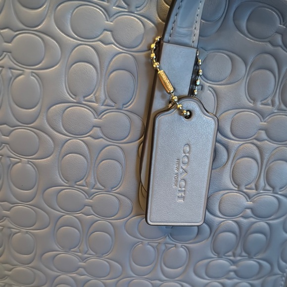Coach Gray embossed Bag with Signature embossed logo NWT - Picture 11 of 16